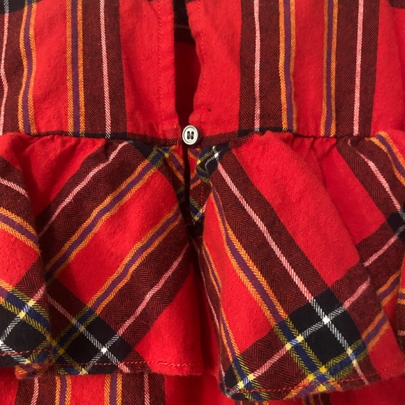 J. Crew Festive Red Plaid Ruffle Top - Picture 3 of 9